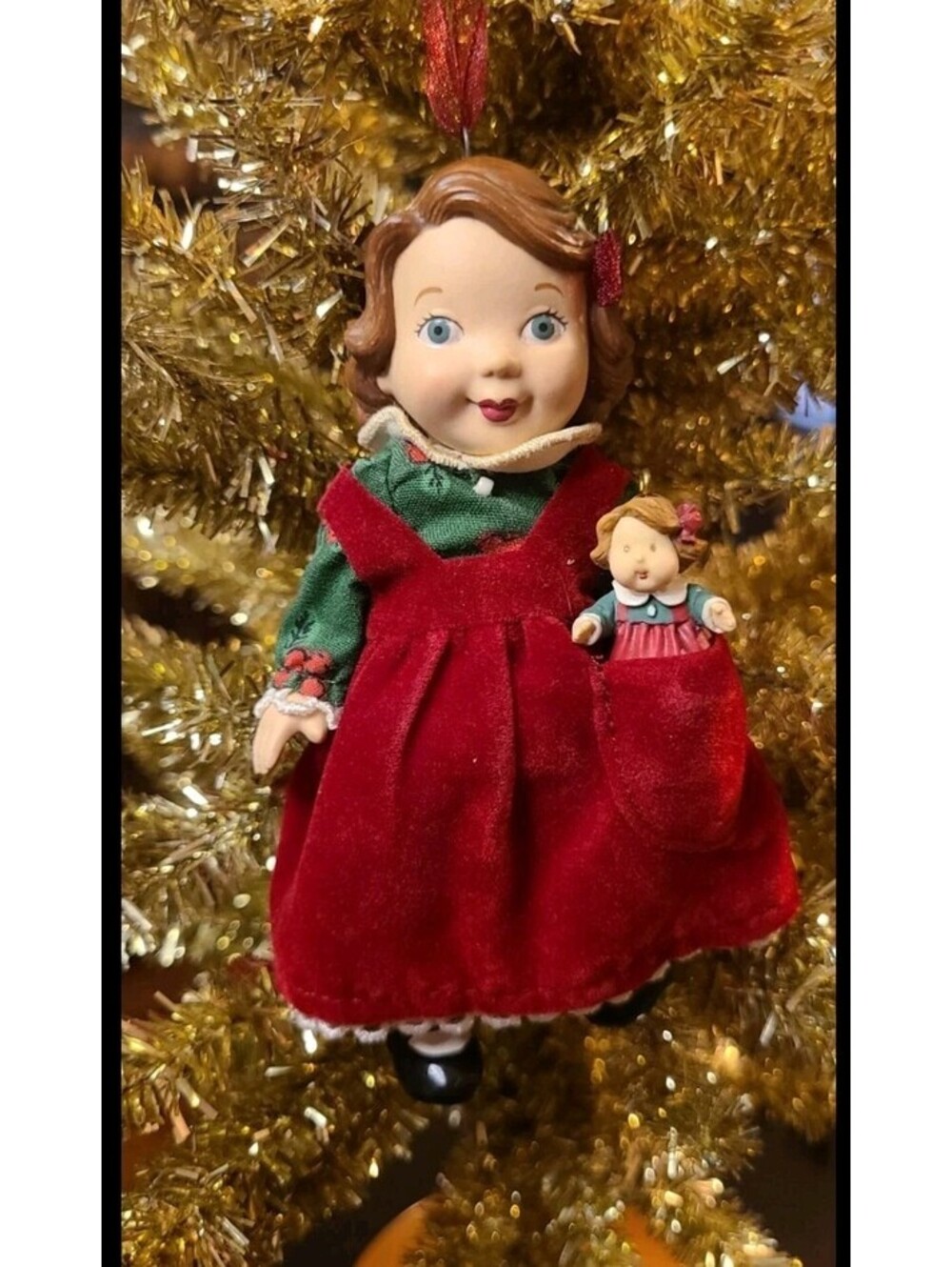 2003 Hallmark Ornament Mistletoe Miss # 3 Series Set Of 2 Ornaments